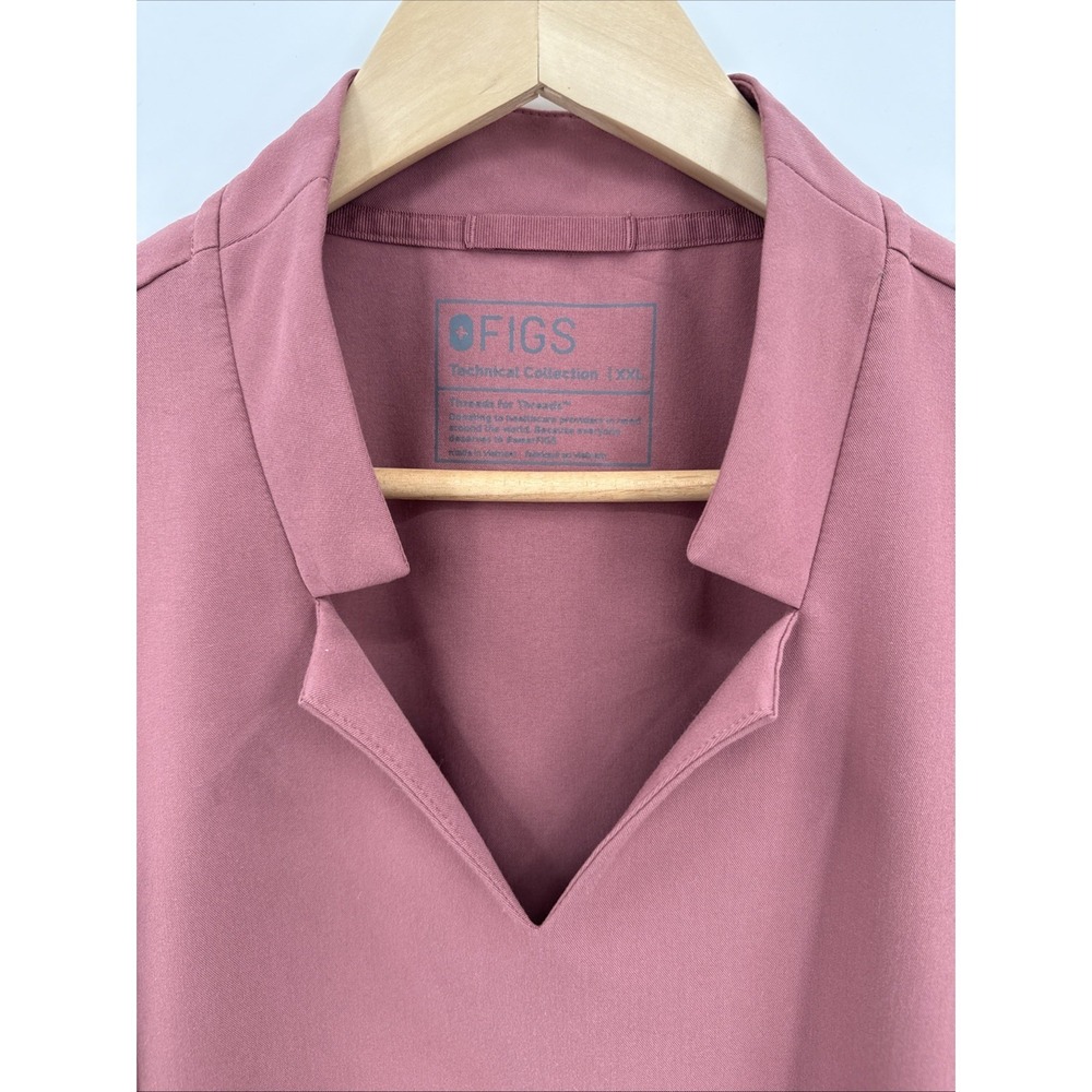 FIGS Womens Technical Collection Mauve Short Sleeve V Neck Top XXL Medical - Picture 6 of 12